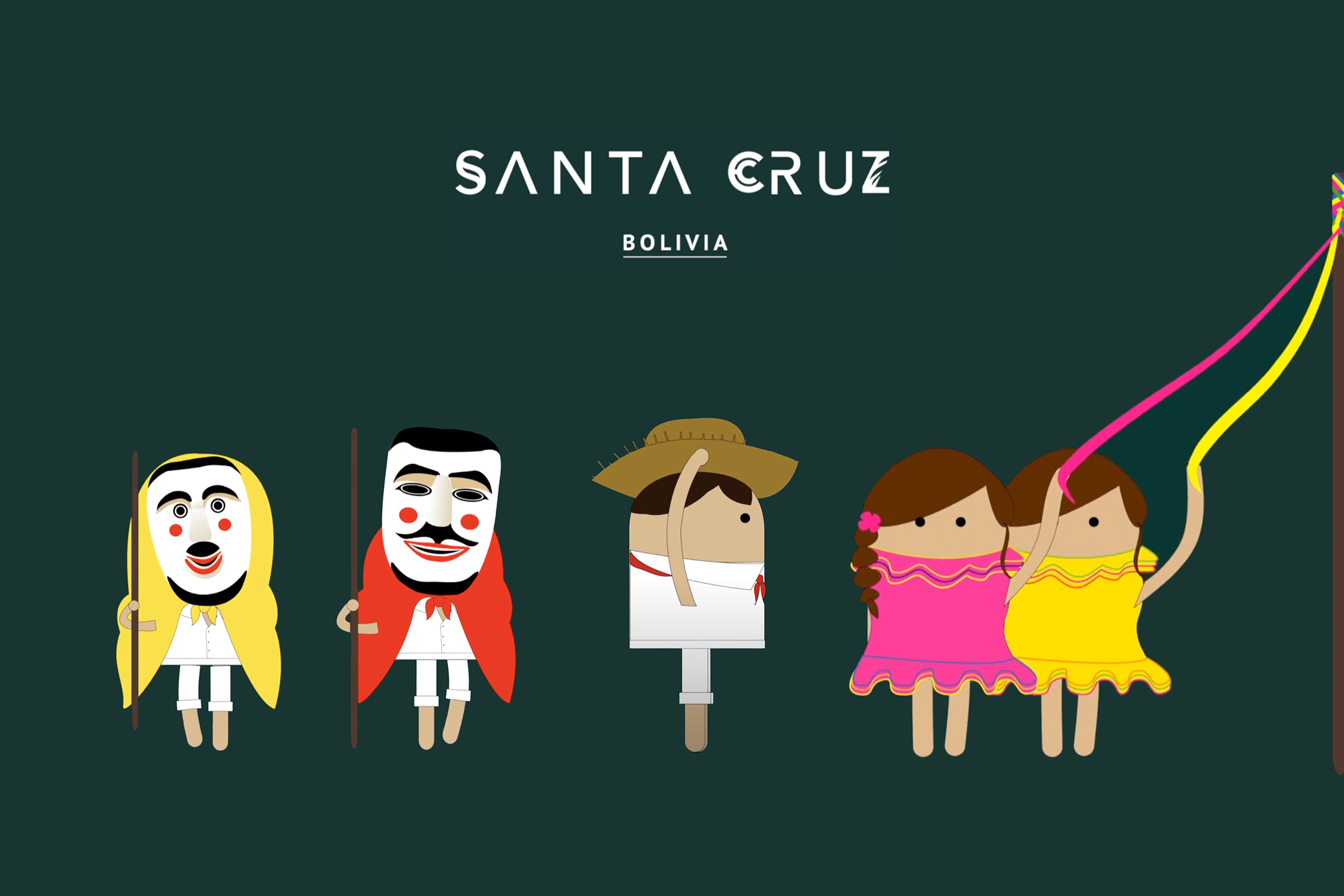 Santa Cruz traditional dances illustration
